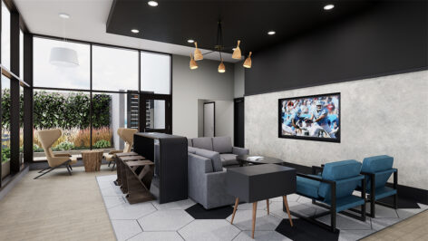 Interior lounge with TV
