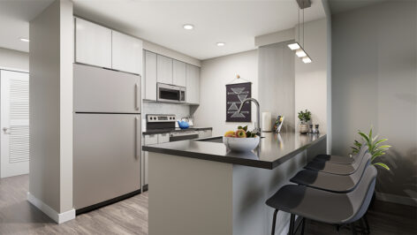 Kitchen with breakfast bar