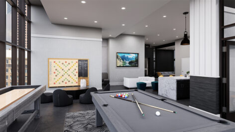 Clubroom with pool table