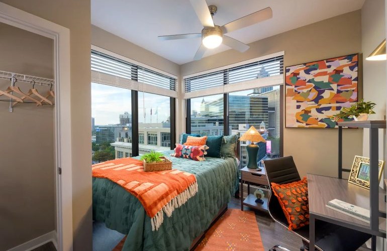 Furnished apartment bedroom