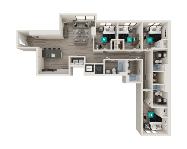 Downton - 4x4 Floor plan