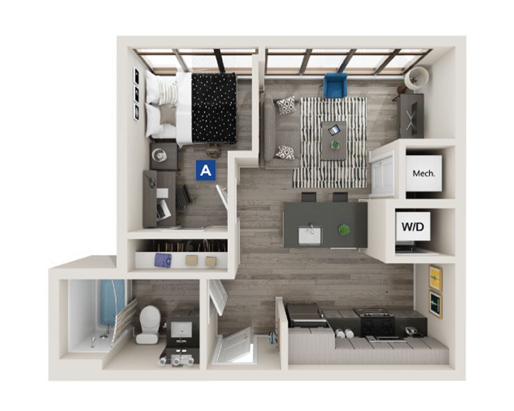 Astoria - 1x1 Floor plan