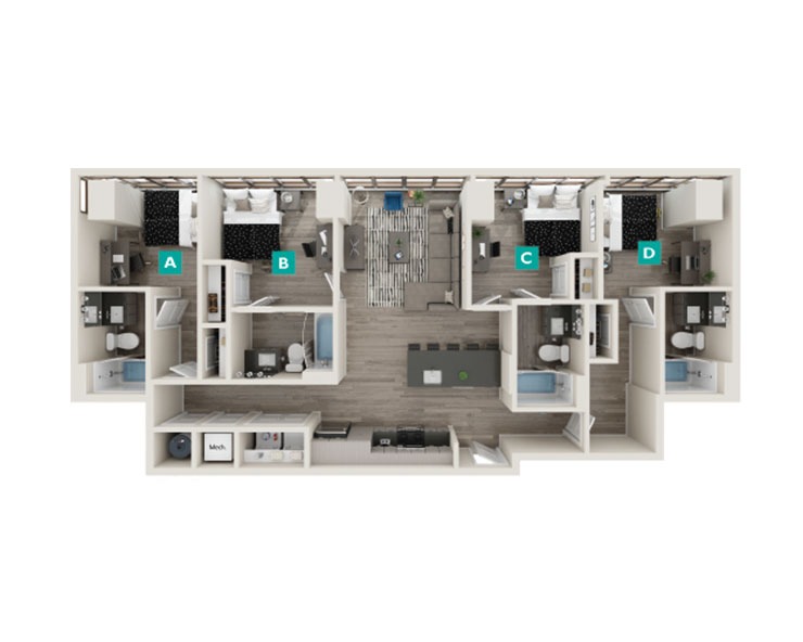 Dawson - 4x4 Floor plan