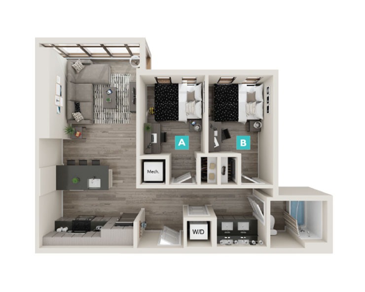 Bexley - 2x1 Floor plan