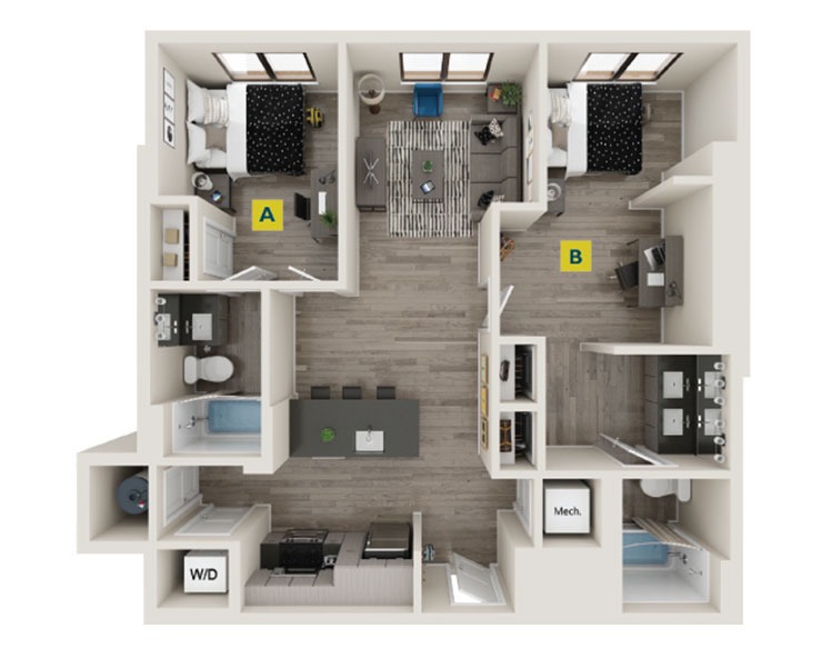 Brookhaven - 2x2 Floor plan