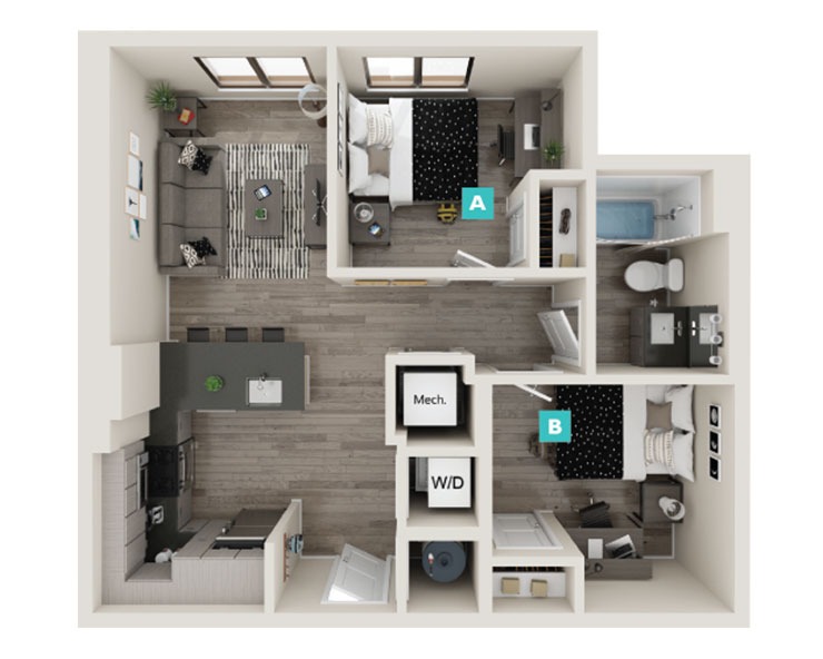 Bradford - 2x1 Floor plan
