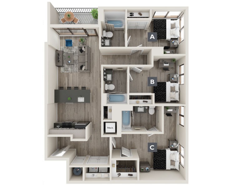 Concord - 3x3 Floor plan